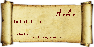 Antal Lili névjegykártya