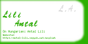 lili antal business card